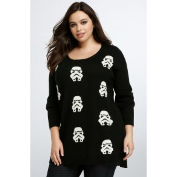 Her Universe Star Wars Stormtrooper Sweater 2X Black White Halloween Goth Grunge - Picture 1 of 12